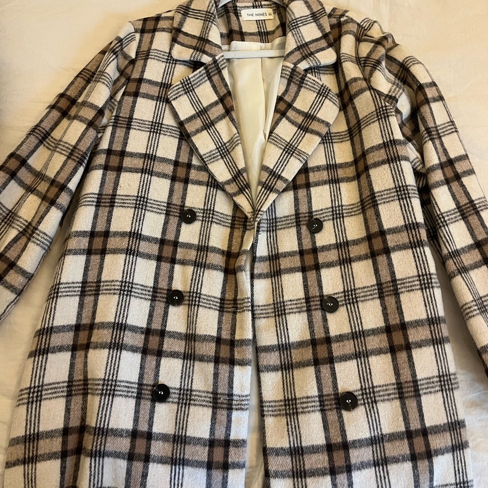 The Nines long plaid jacket with buttons (size M)